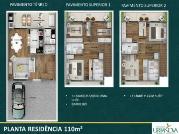 Sobrado à venda de 110m² | 03 dormitórios, sendo 01 suíte e 02 vagas de garagem | Condomínio Bosque Urbanova - Urbanova | São José dos Campos