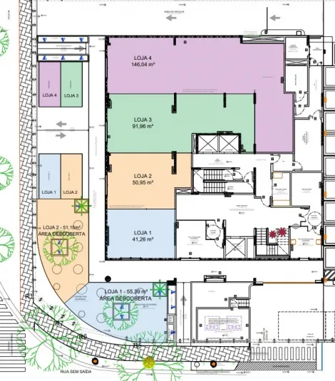 Loja, Salão e Ponto Comercial para Locação de 41m² | 01 Banheiro e 04 vagas de garagens na frente | Edifício Signature Royal Park - Jardim Aquarius