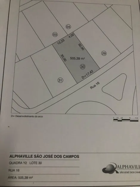 Terreno à Venda de 505m² | Condomínio Residencial Alphaville II - Alphaville II | São José dos Campos |